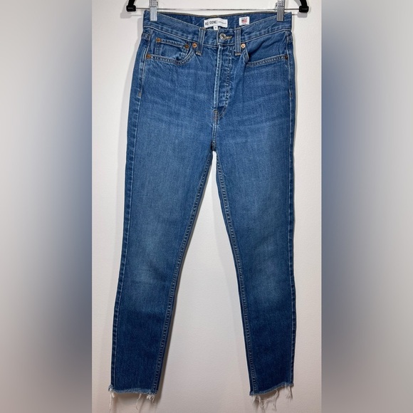 RE/DONE Jeans Women’s Size 26 Originals Straight Leg Ankle Fray - Picture 1 of 11